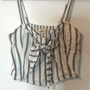 Striped bow crop top
